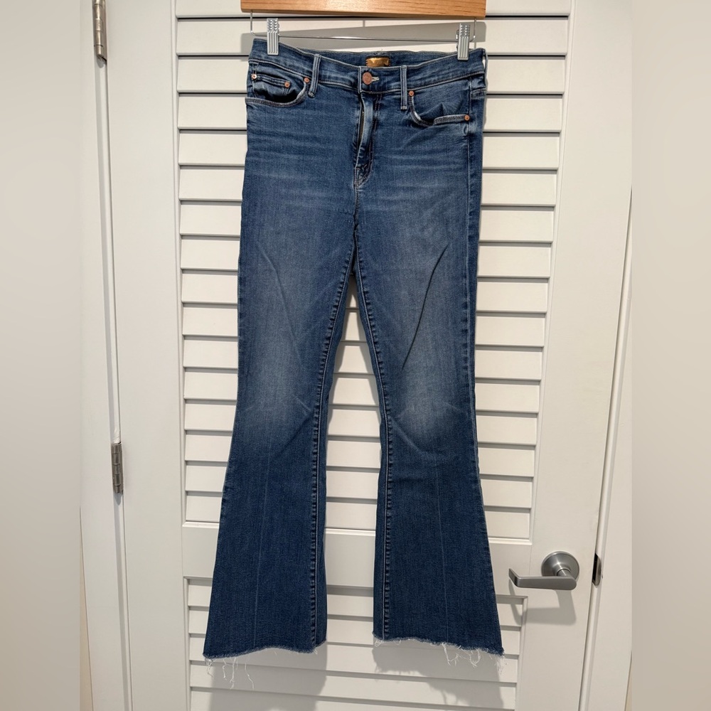 MOTHER Blue Flare Wide Leg Jeans